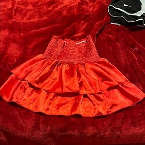 Vibrant Red strapless top
